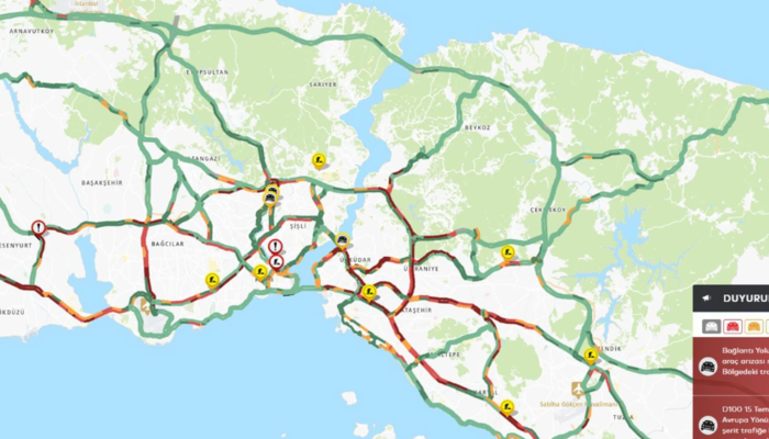 İstanbul’da haftanın ilk iş günü trafik yoğunluğu yüzde 80’e ulaştı