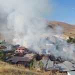Erzurum’da köyde çıkan yangında 15 ev kullanılamaz hale geldi